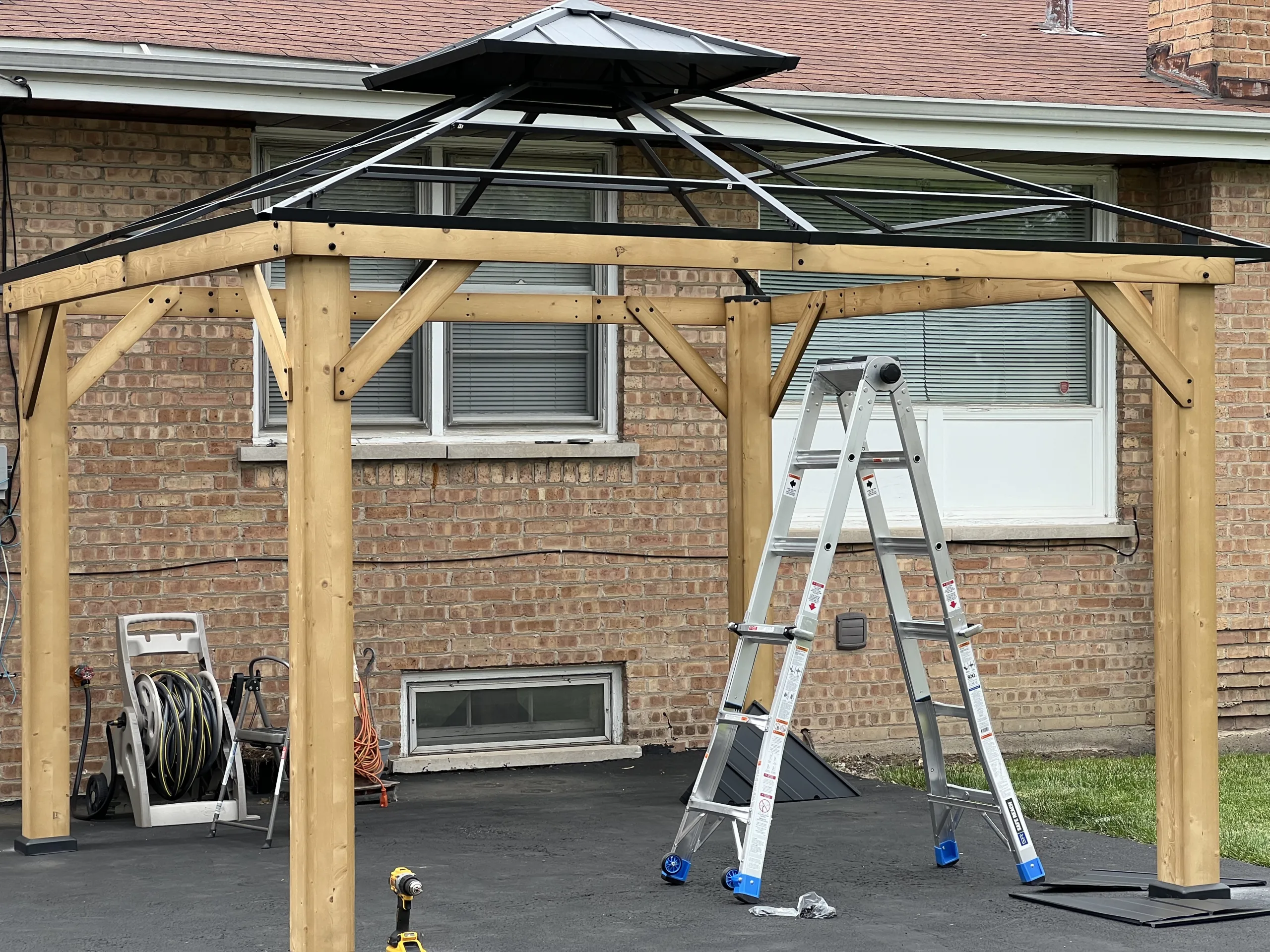 woodpergolaframeinstallationprogresschicago Handyman Services in Chicago