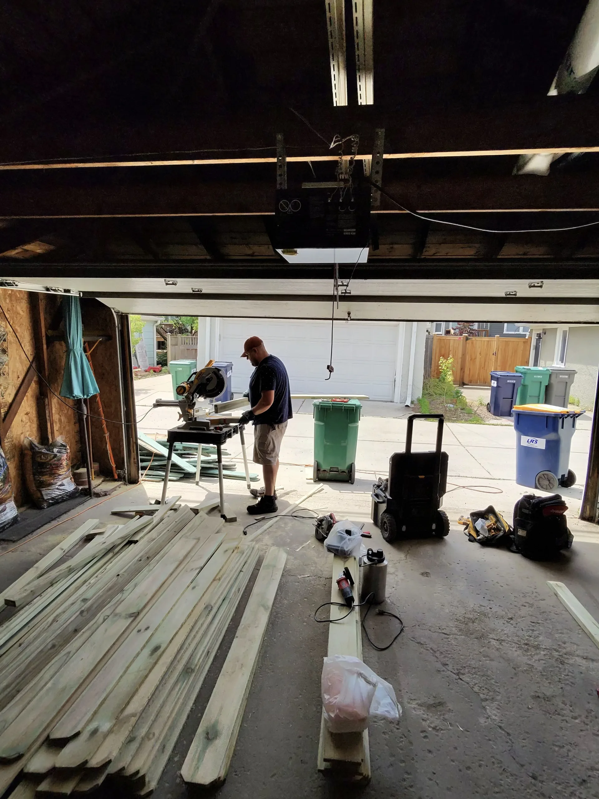 Lumber prepared and cut for wood fence panel replacement in Chicago