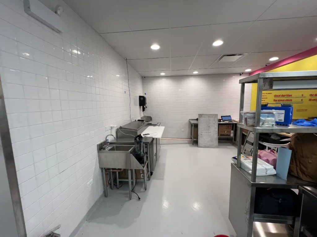 Restaurant Remodeling in Chicago: Wall Tile Installation Near Counter Area at Hot Chi