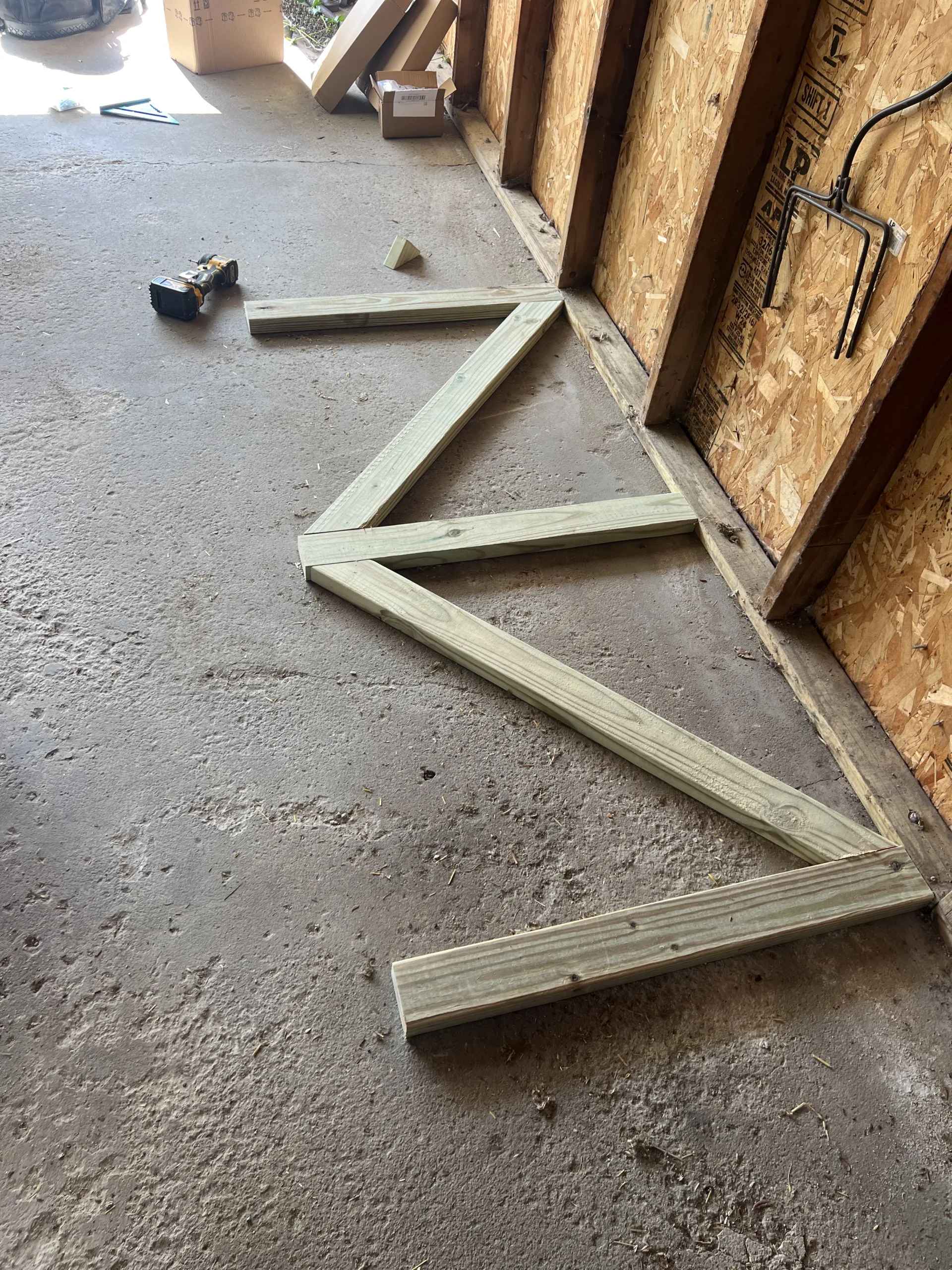 woodgateframediagonalbracebeforeinstallation Handyman Services in Chicago